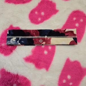 lululemon athletica Floral Navy Pink Cream Workout Headband